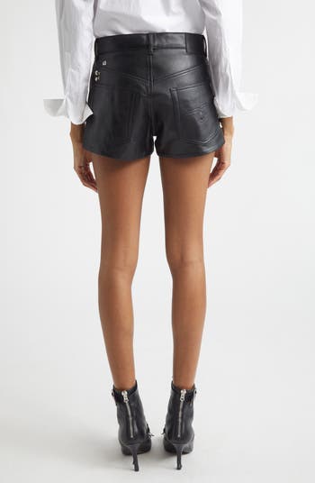 R13 Studded Five-Pocket Leather Shorts | Nordstrom