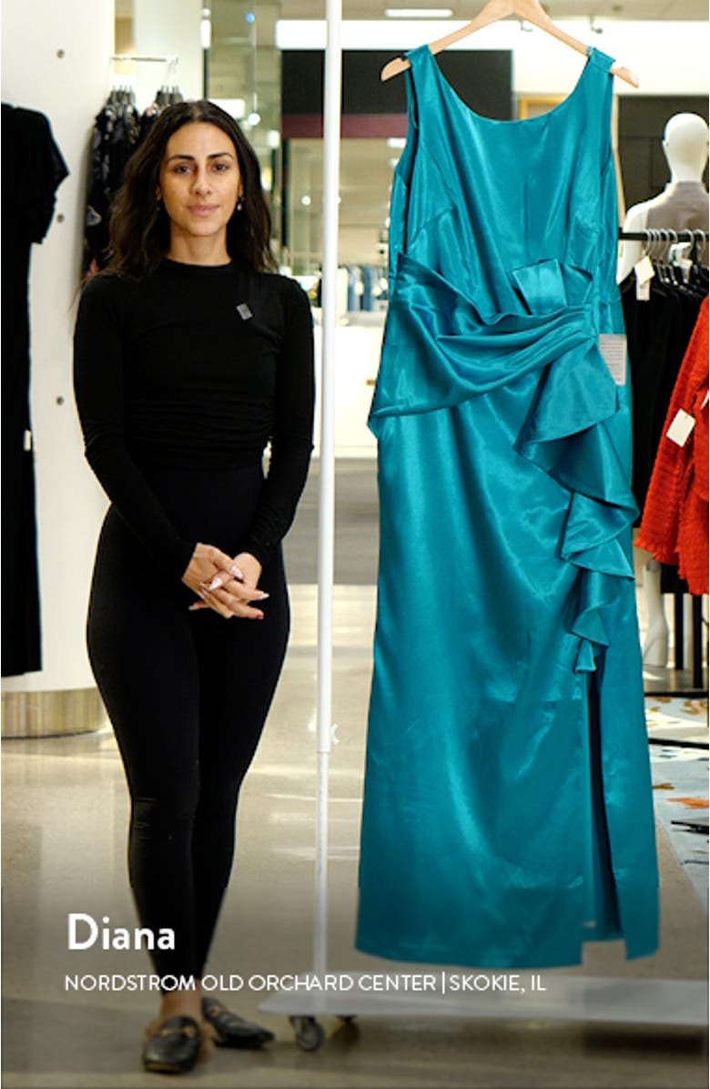 Ruffle Satin Mermaid Gown, sales video thumbnail