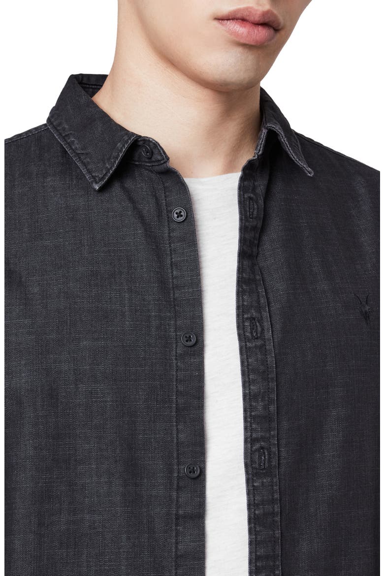 Bramston Regular Fit Denim Button-Up Shirt, Alternate, color, WASHED BLACK