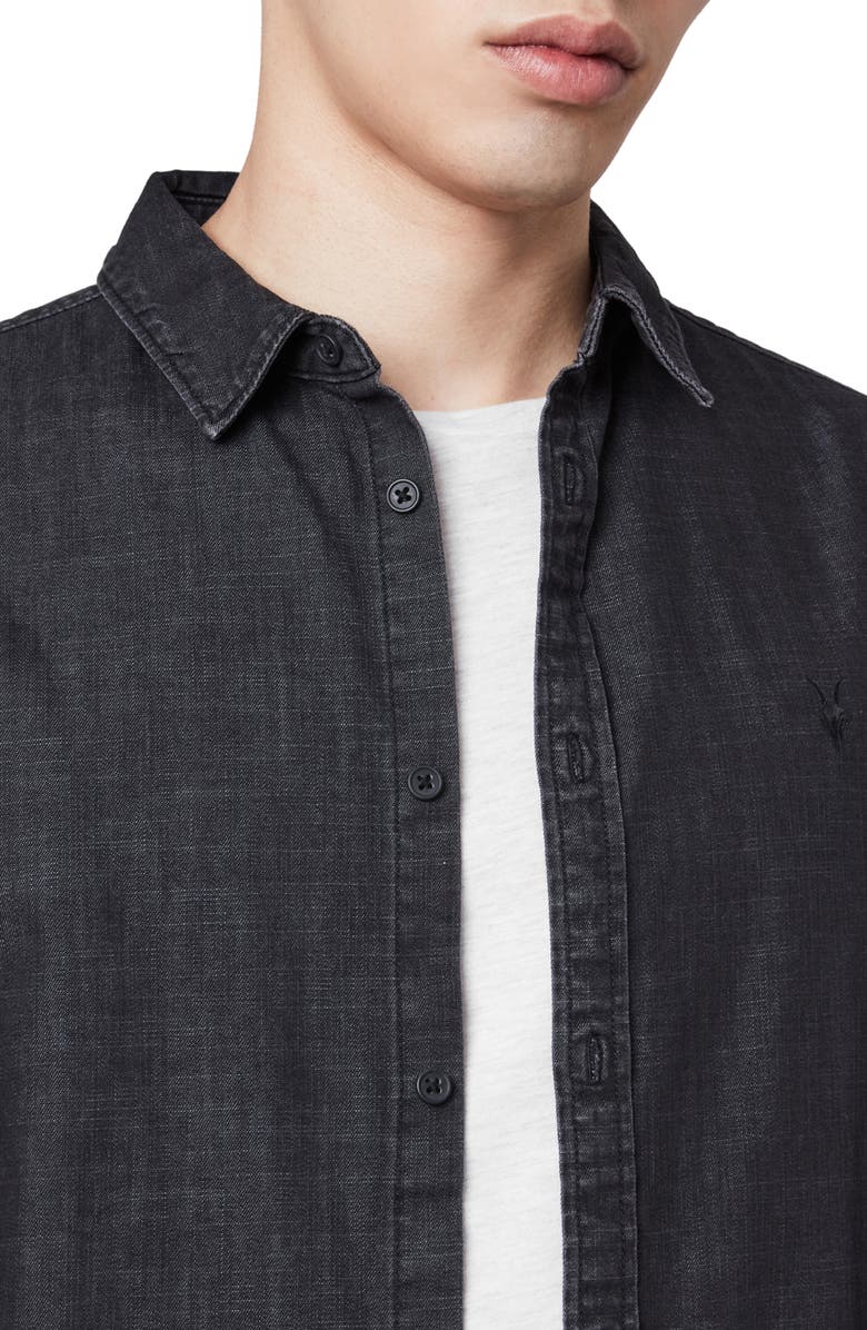 AllSaints Bramston Regular Fit Denim Button-Up Shirt, Alternate, color,