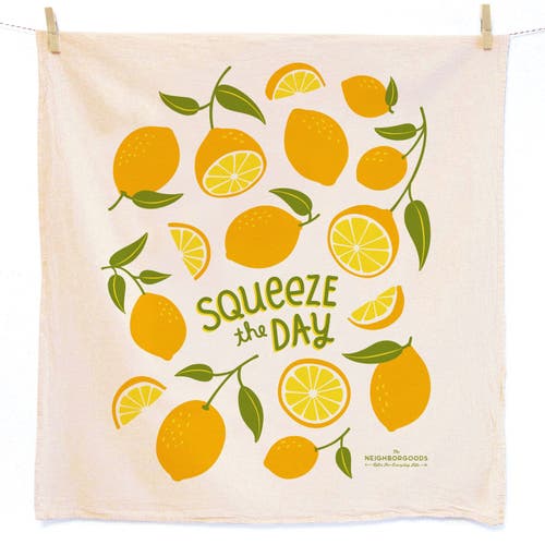 The Neighborgoods Lemon Dish Towel + Sponge Cloth Gift Set In Multi
