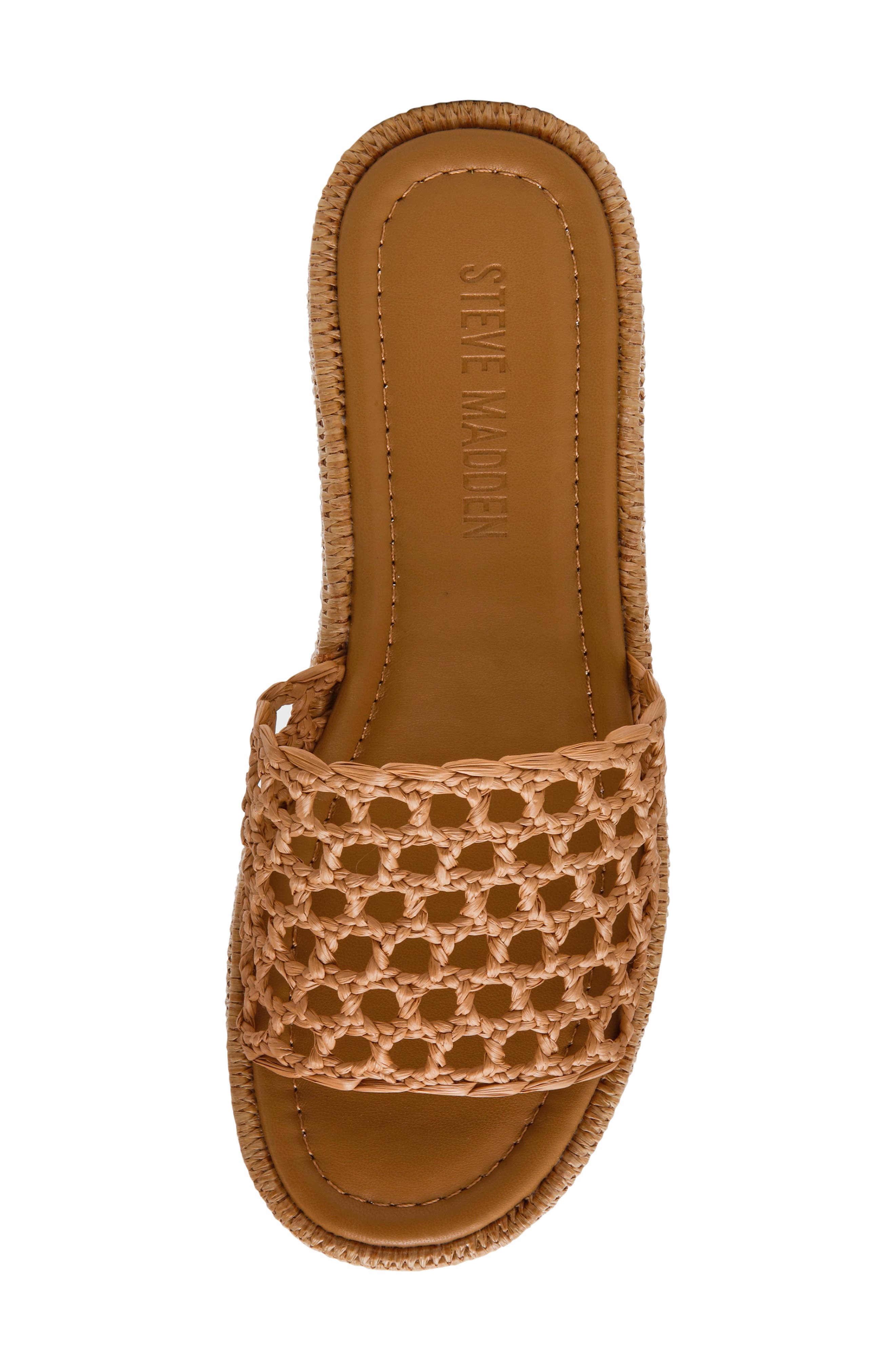 Steve Madden Brandy Platform Wedge Slide Sandal, Alternate, color, Raffia