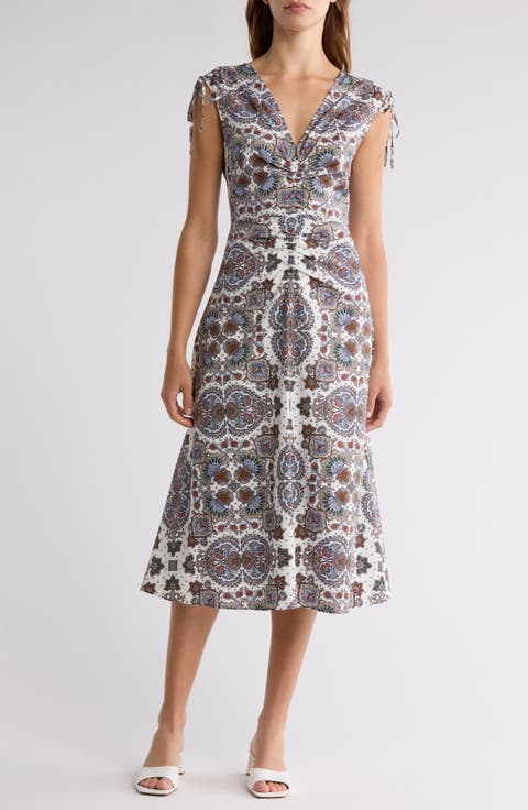 Zia Sleeveless Stretch Cotton Midi Dress