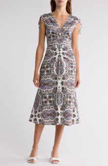 Veronica Beard Zia Sleeveless Stretch Cotton Midi Dress