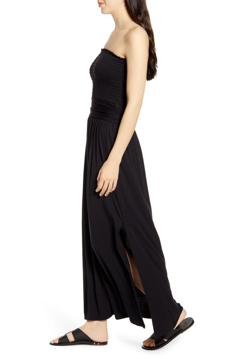 BP. Strapless Smocked Maxi Dress, Alternate, color, 