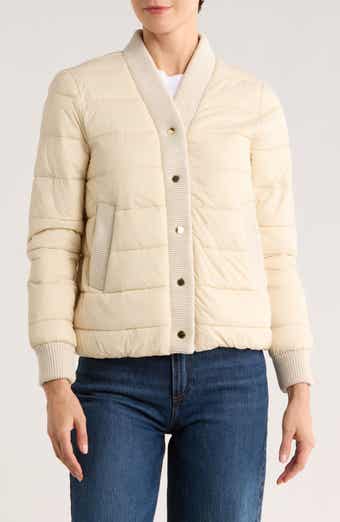 Rebecca Minkoff Water Resistant Ribbed Trim Puffer Jacket