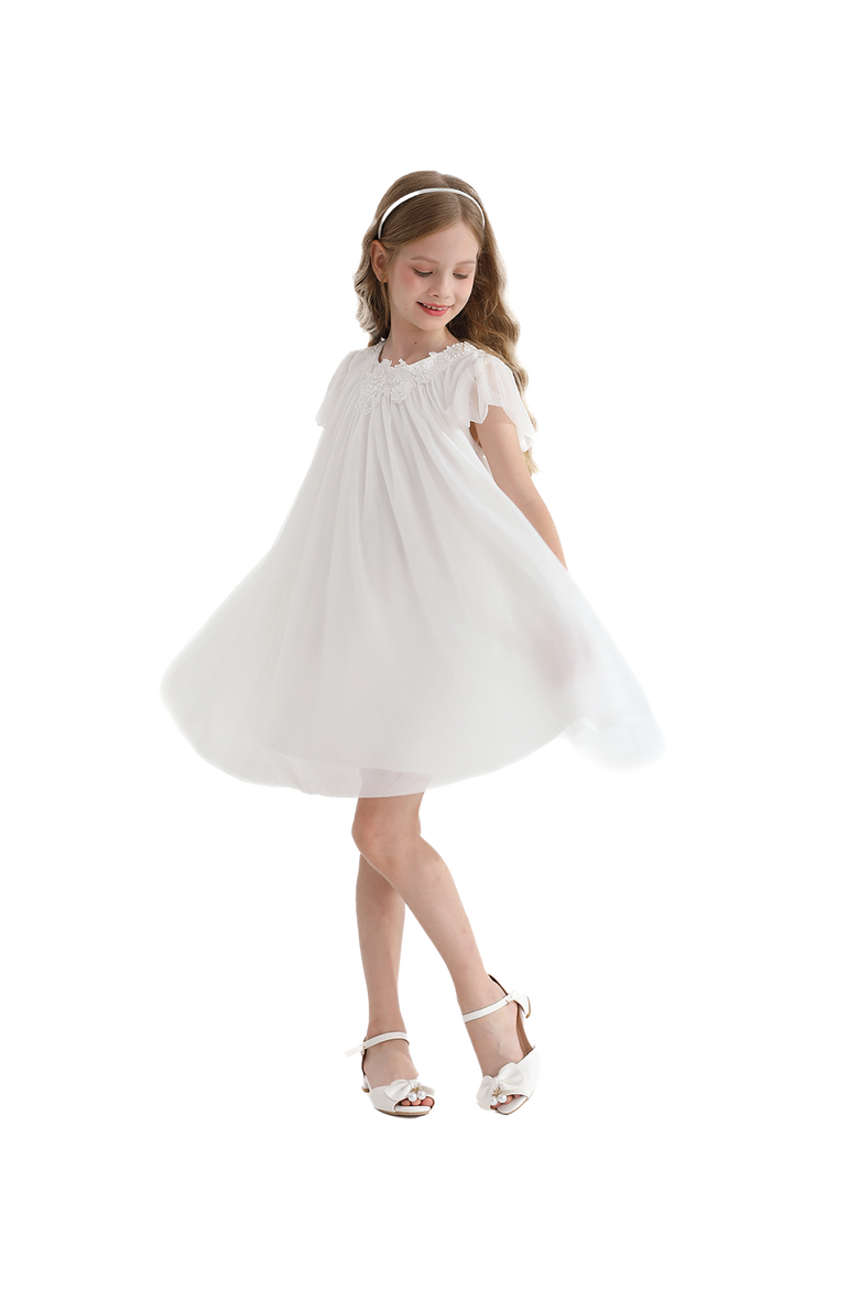 Constance Dress, Alternate, color, White