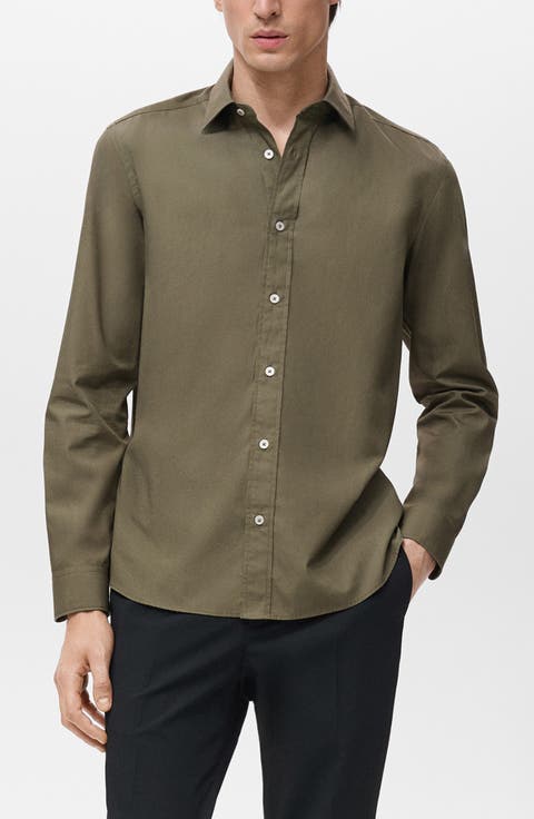 Solid Regular Fit Button-Up Shirt