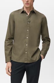 MANGO Solid Regular Fit Button-Up Shirt
