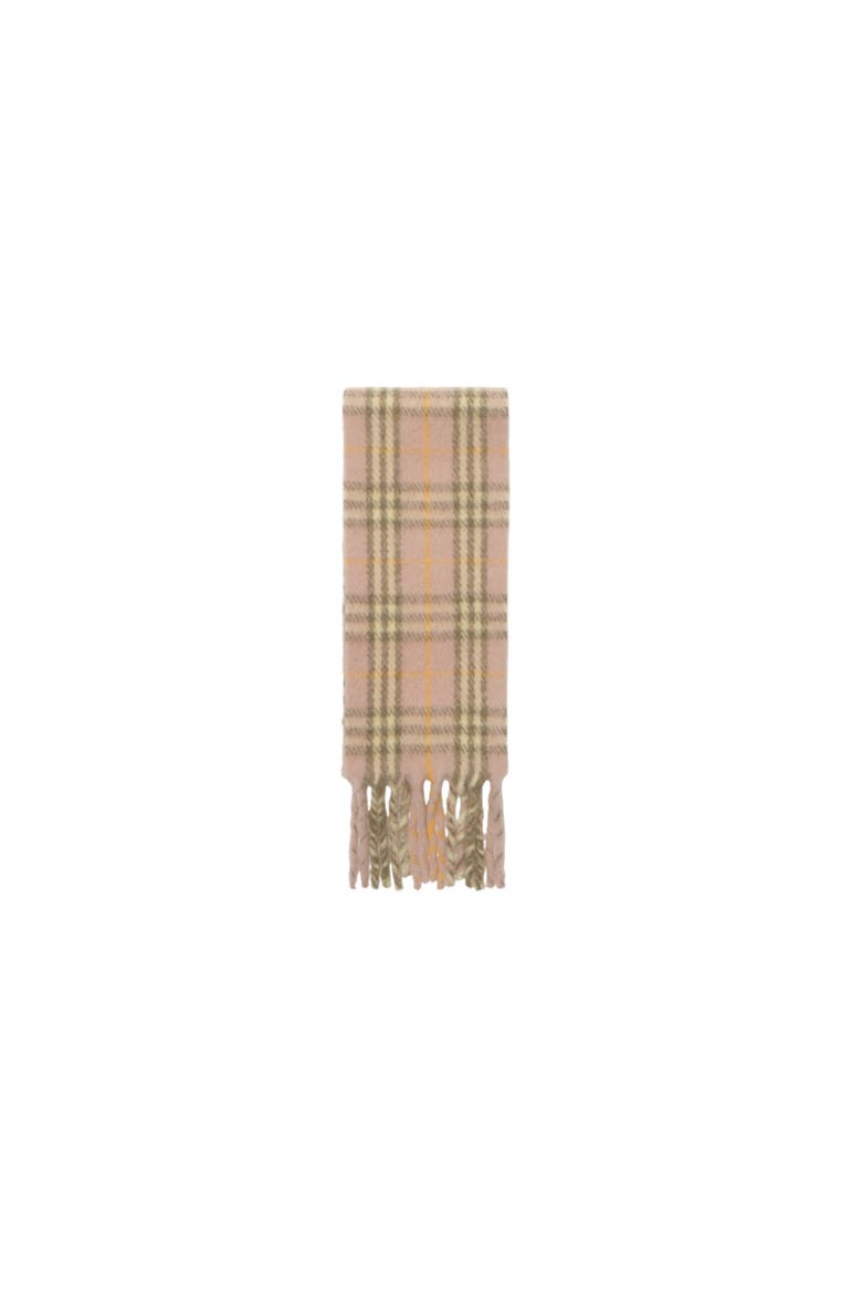Narrow Check Alpaca Wool Blend Scarf, Alternate, color, Teacup pink