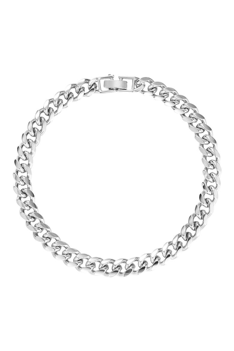 Curb Chain Anklet, Main, color, SILVER