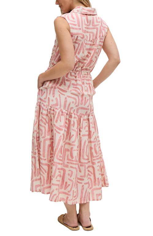 Raffya Holly Tiered Warhol Print Maxi Dress In Pink