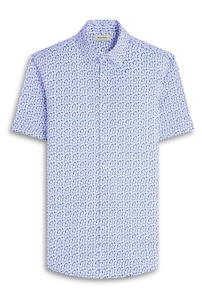 Miles OoohCotton® Floral Short Sleeve Button-Up Shirt, Alternate, color, INDIGO