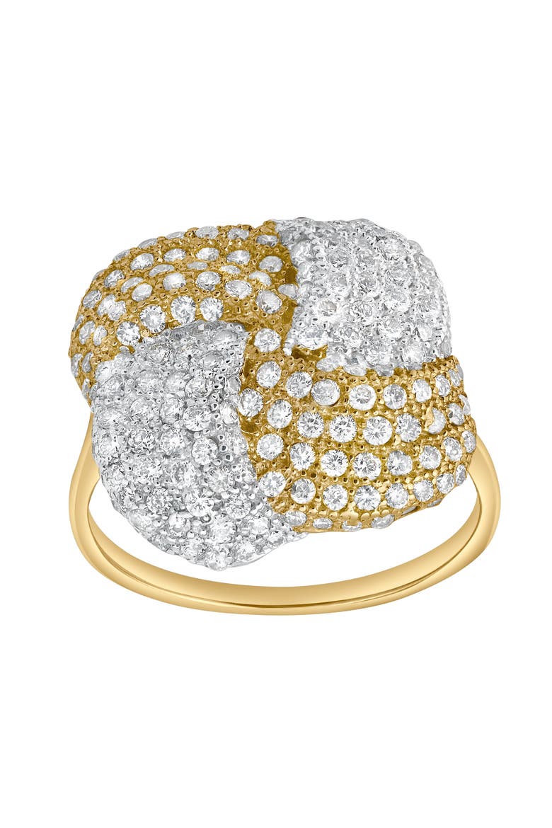 Heiress 1.2 Ct 14K Gold Knot Pave Diamond Ring, Main, color, 14K Yellow Gold