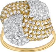 LuvMyJewelry Heiress 1.2 Ct 14K Gold Knot Pave Diamond Ring