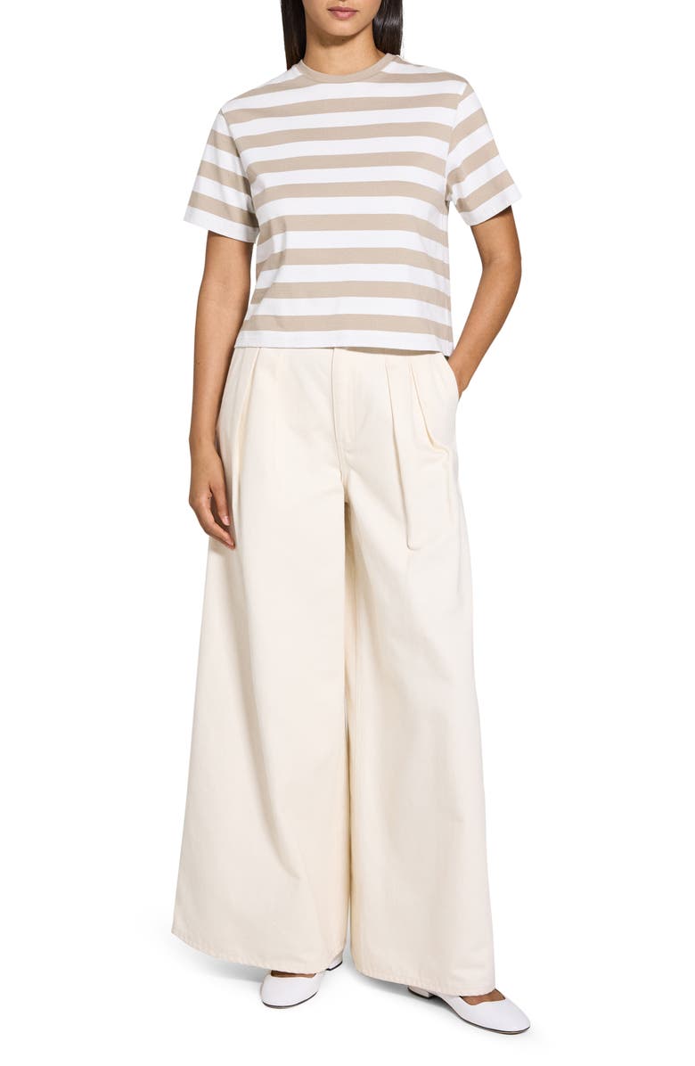 Theory Stripe Cotton T-Shirt, Alternate, color, Taupe Multi