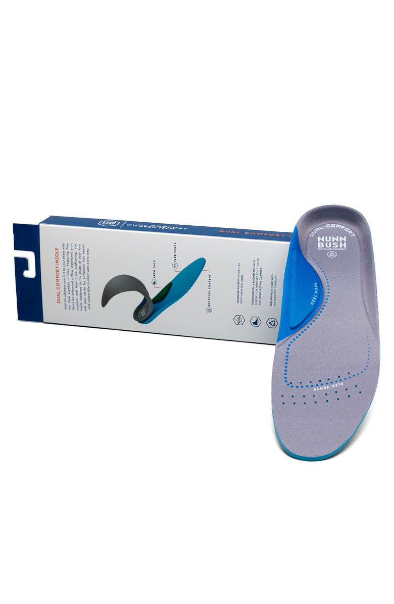 NUNN BUSH Dual Comfort Insole, Alternate, color, Grey/ Blue