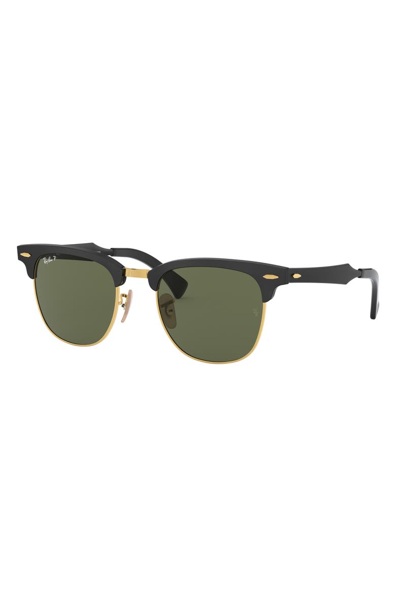 Ray-Ban Clubmaster 51mm Square Sunglasses, Alternate, color, Pol Green