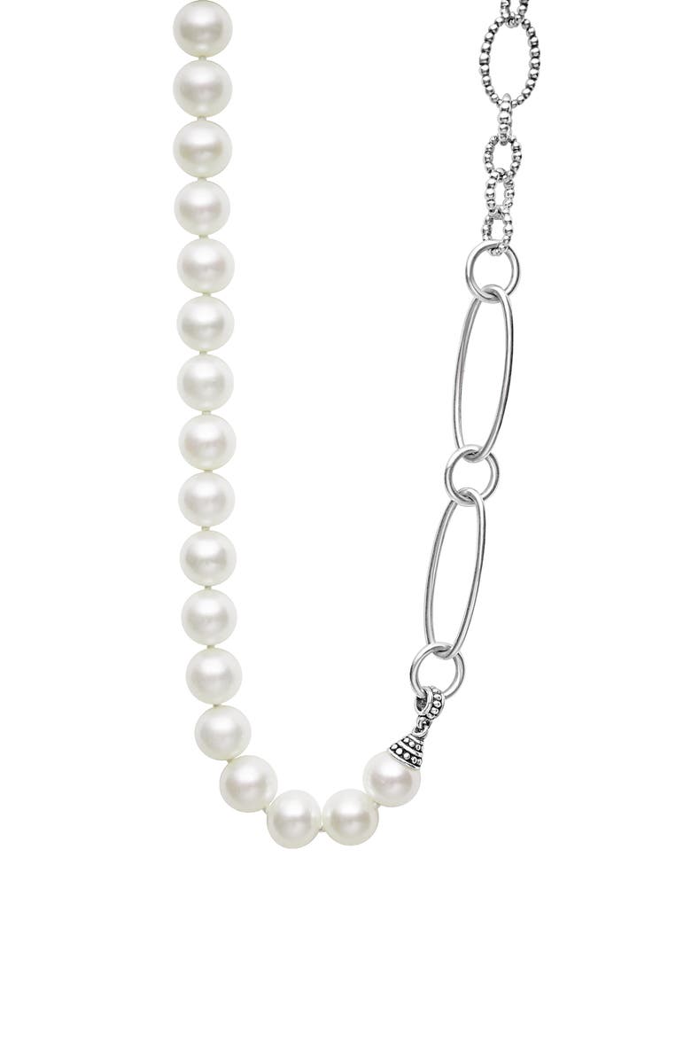 LAGOS Luna Split Freshwater Pearl Chain Necklace, Alternate, color, Gold