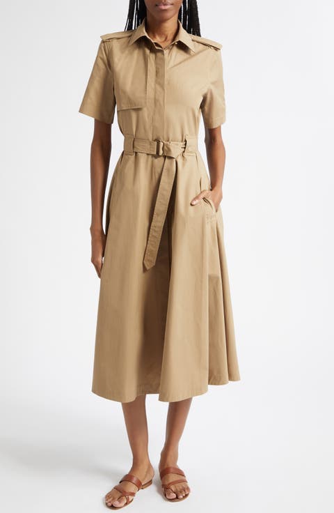 Tanya Belted Cotton Poplin Midi Shirtdress