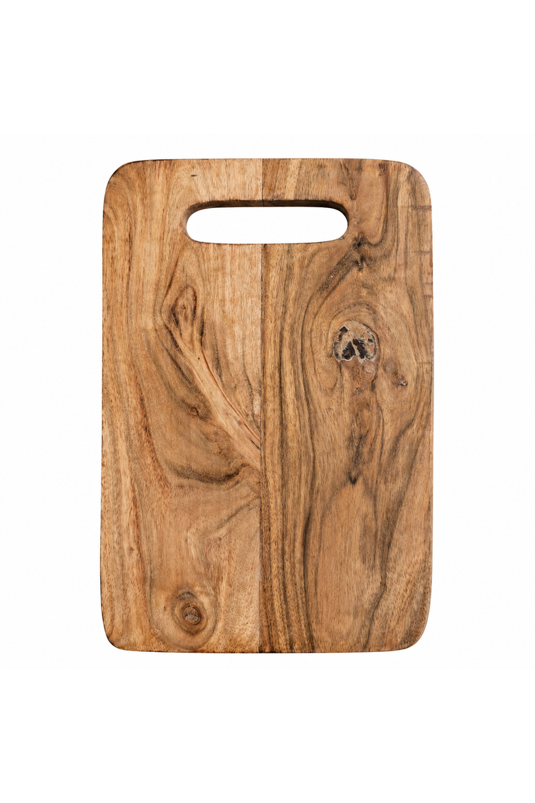 Acacia Wood Cutting Board with Built-In Handle, Main, color, Natural Wood