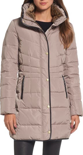 Cole haan faux leather faux down jacket on sale