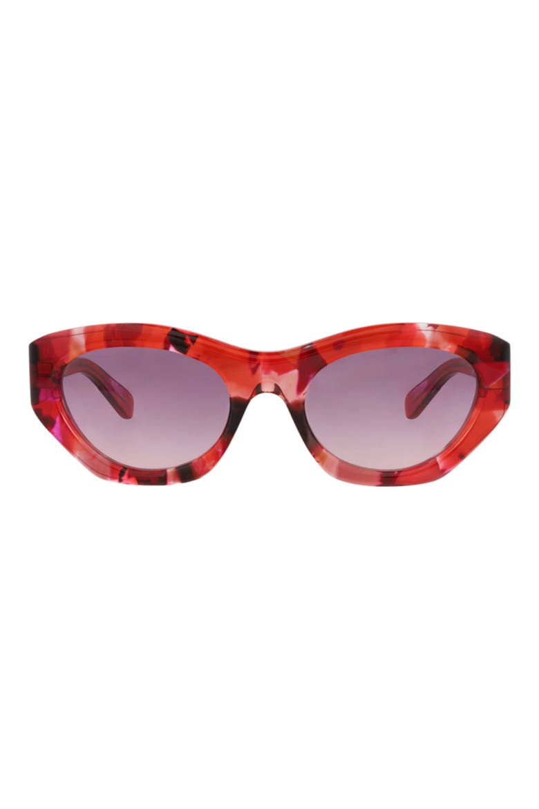 Novelty 52mm Cat Eye Sunglasses, Main, color, RED RED VIOLET