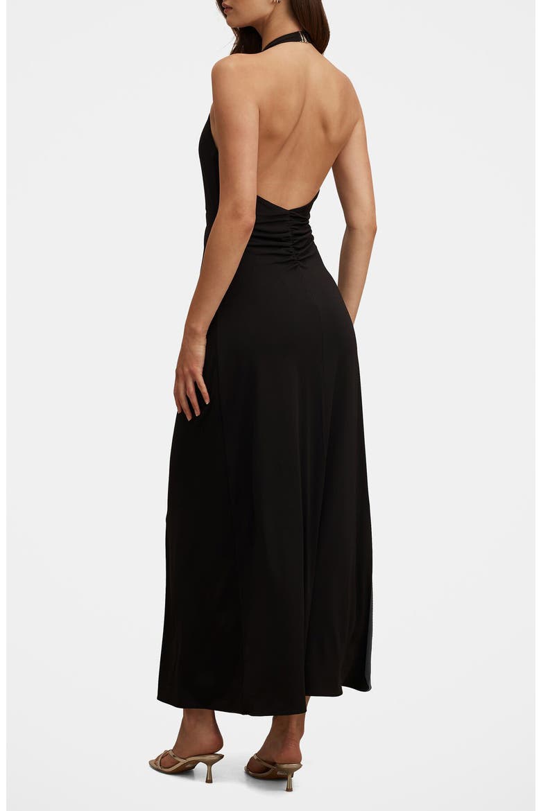 Behati Jersey Midi Halter Dress, Alternate, color, BLACK