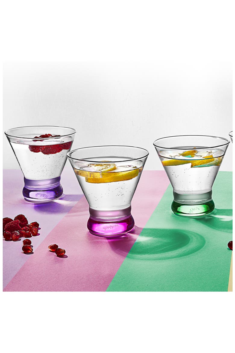 Hue Colored Stemless Martini Glass - Set of 6, Alternate, color, MULTI