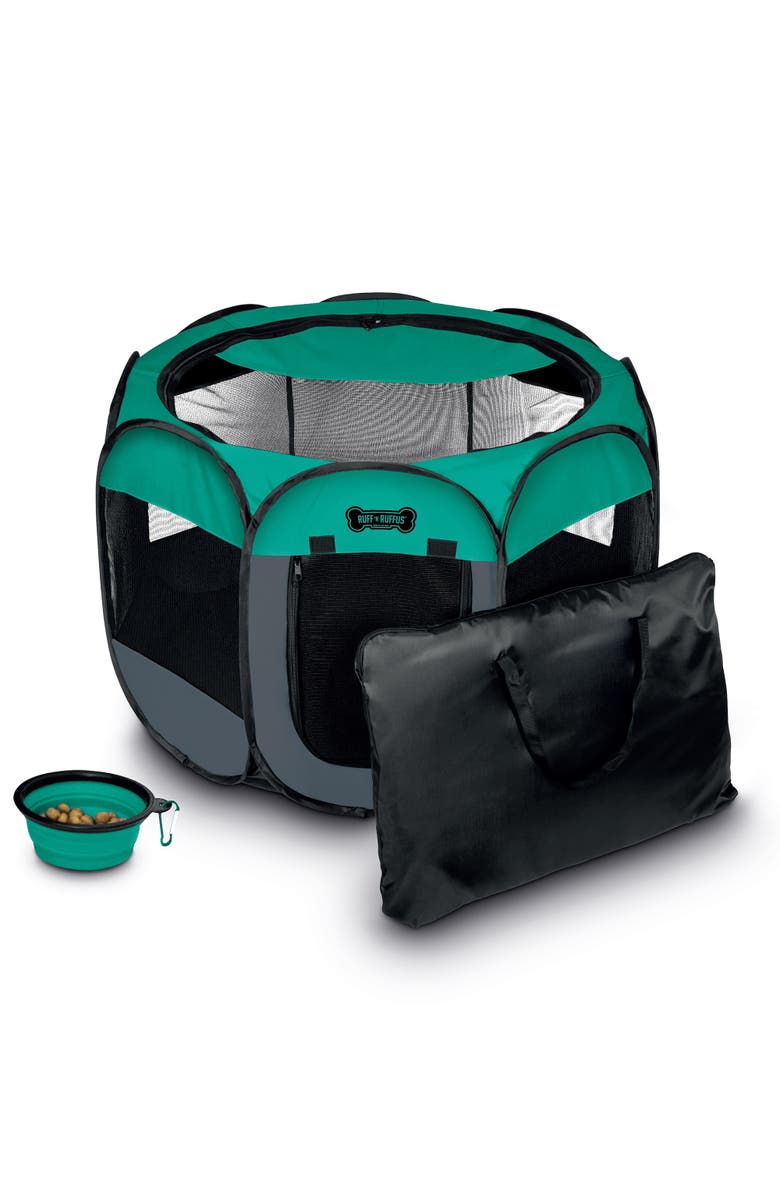Ruff 'N Ruffus Portable Foldable Pet Playpen W/ Case & Travel Bowl Small, Main, color, 