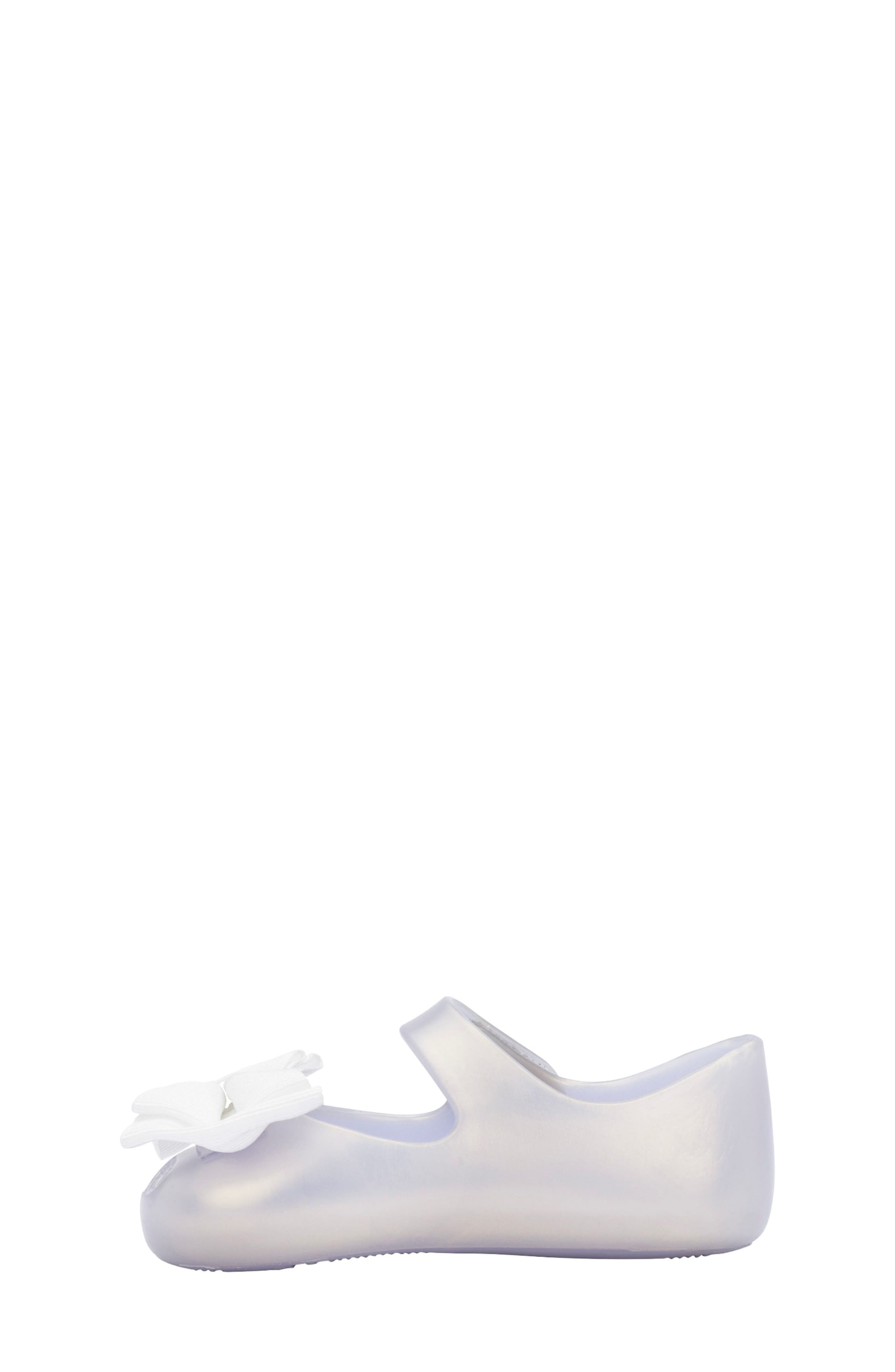 Mini Melissa My First Melissa Mary Jane Flat, Alternate, color, Pearly White