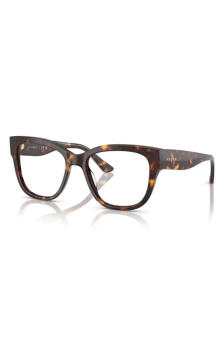 VOGUE 49mm Square Optical Glasses, Alternate, color, Dark Havana