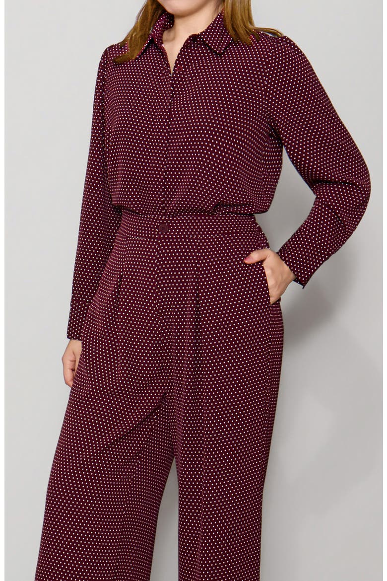 Luxe Crepe Top, Alternate, color, TAWNY PORT DOT
