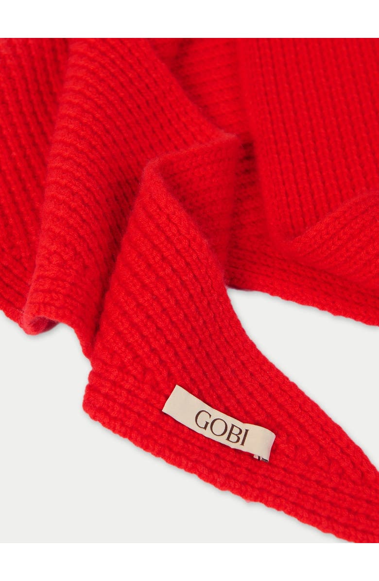 Gobi Cashmere Cashmere Cape Scarf, Alternate, color, Fiery Red