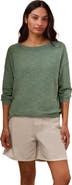 Celtic & Co. 3/4 Sleeve Linen Blend Crew Neck Top