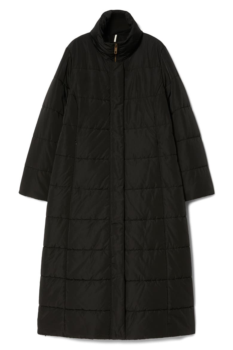 Quark Water Repellent Quilted Coat, Alternate, color, BLACK