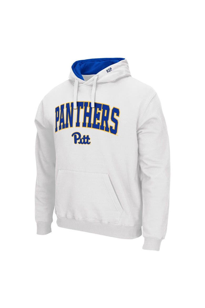 Men's Colosseum White Pitt Panthers Arch & Team Logo 3.0 Pullover Hoodie, Alternate, color, White