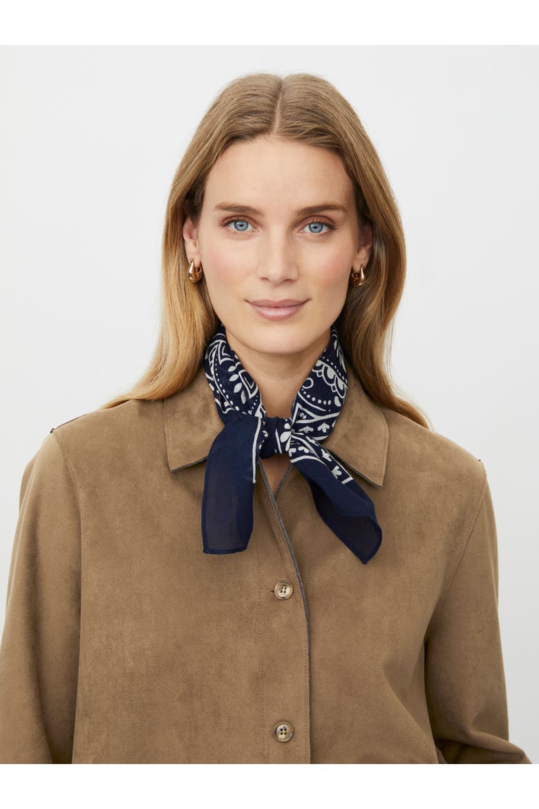 Featherlight Striped Scarf, Alternate, color, Navy Blazer