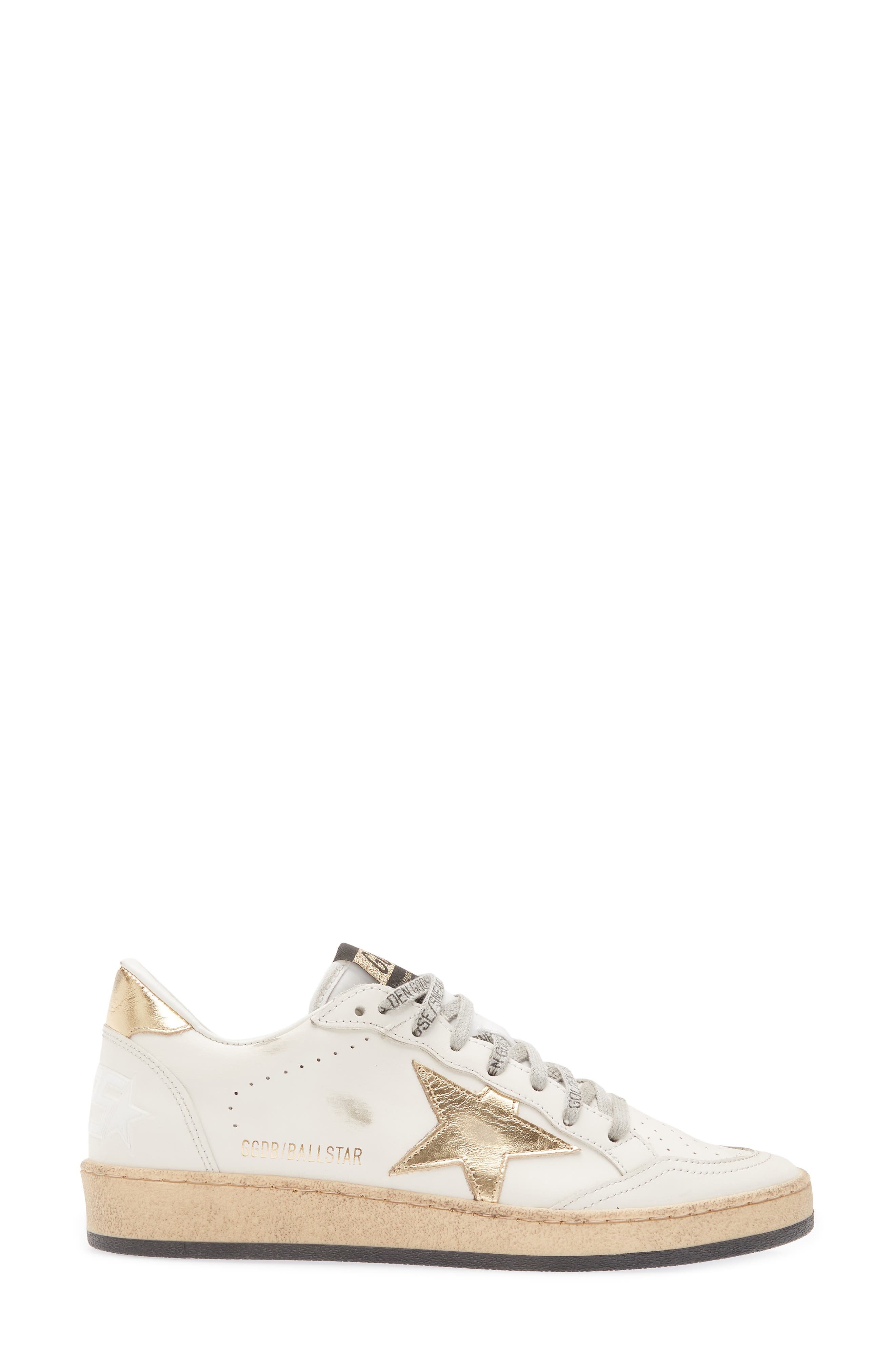 Golden Goose Ball Star Low Top Sneaker, Alternate, color, Milk/ Gold