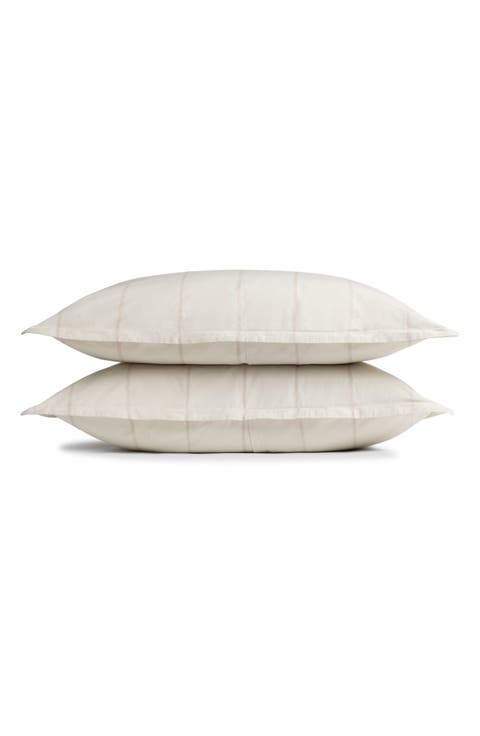 Percale Striped Sham Set