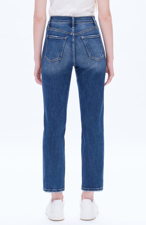 Bayeas Distressed High Waist Ankle Straight Leg Jeans