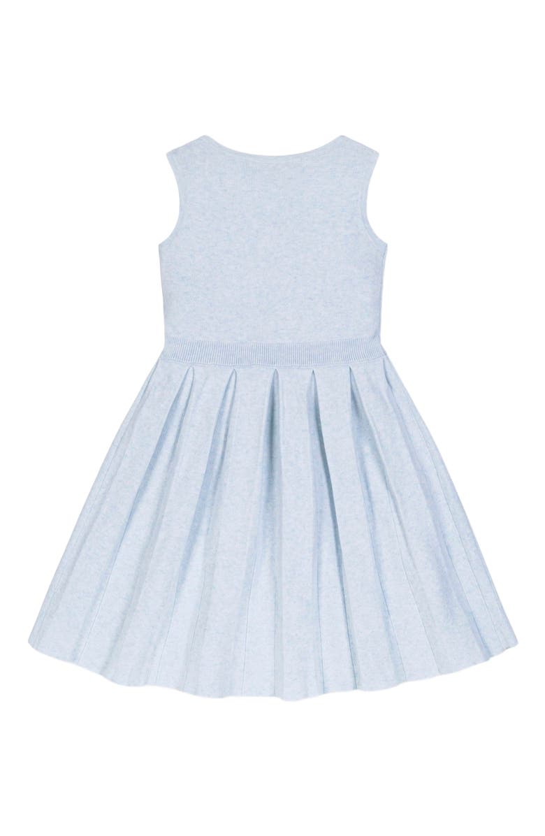 Hope & Henry Girls' Organic Pleated Sweater Dress, Toddler, Alternate, color, Light Blue Heather