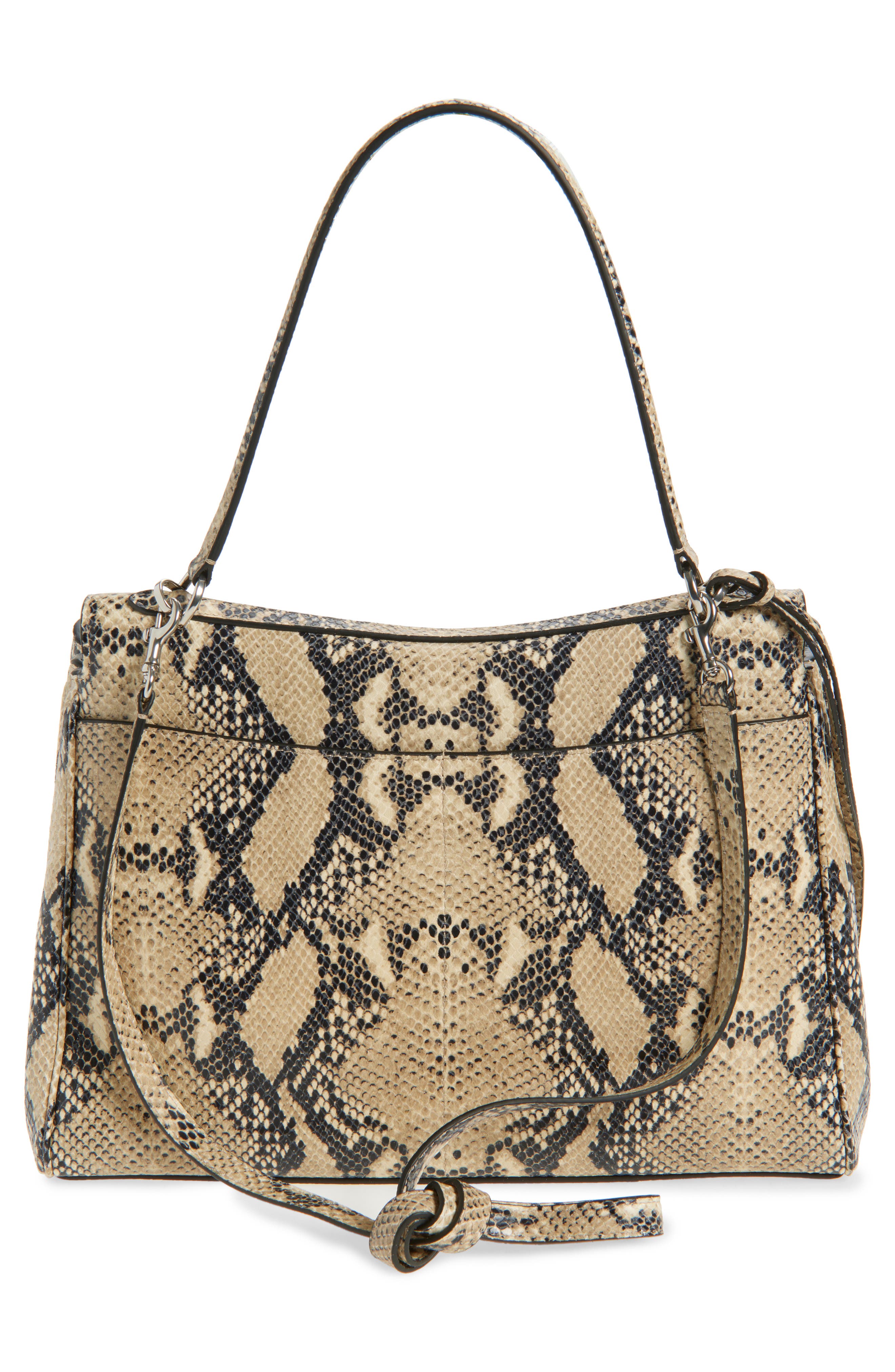 Balenciaga Medium Rodeo Python Print Leather Top Handle Bag, Alternate, color, Natural