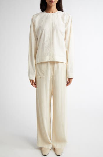 TOTEME Woven Stripe Drawstring Trousers | Nordstrom