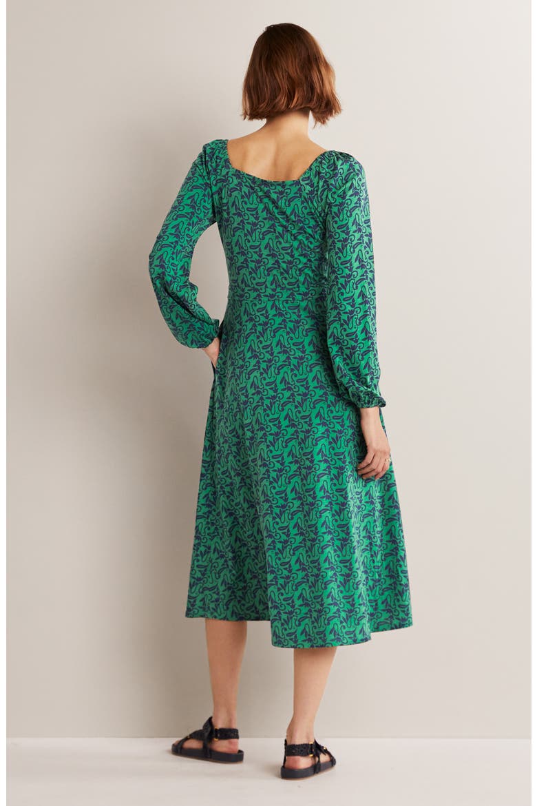 Floral Long Sleeve Jersey Midi Dress, Alternate, color, GLADE PAISLEY MEADOW