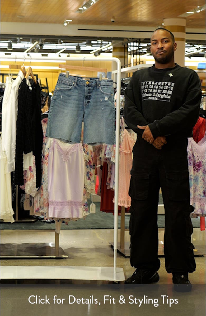 Hailey Raw Hem Denim Bermuda Shorts, sales video thumbnail