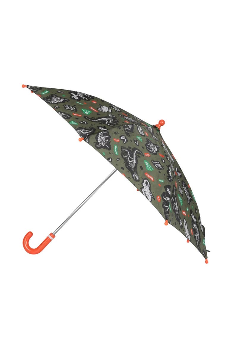 Childrens/Kids Dinosaur Skeleton Folding Umbrella, Main, color, Dark Green