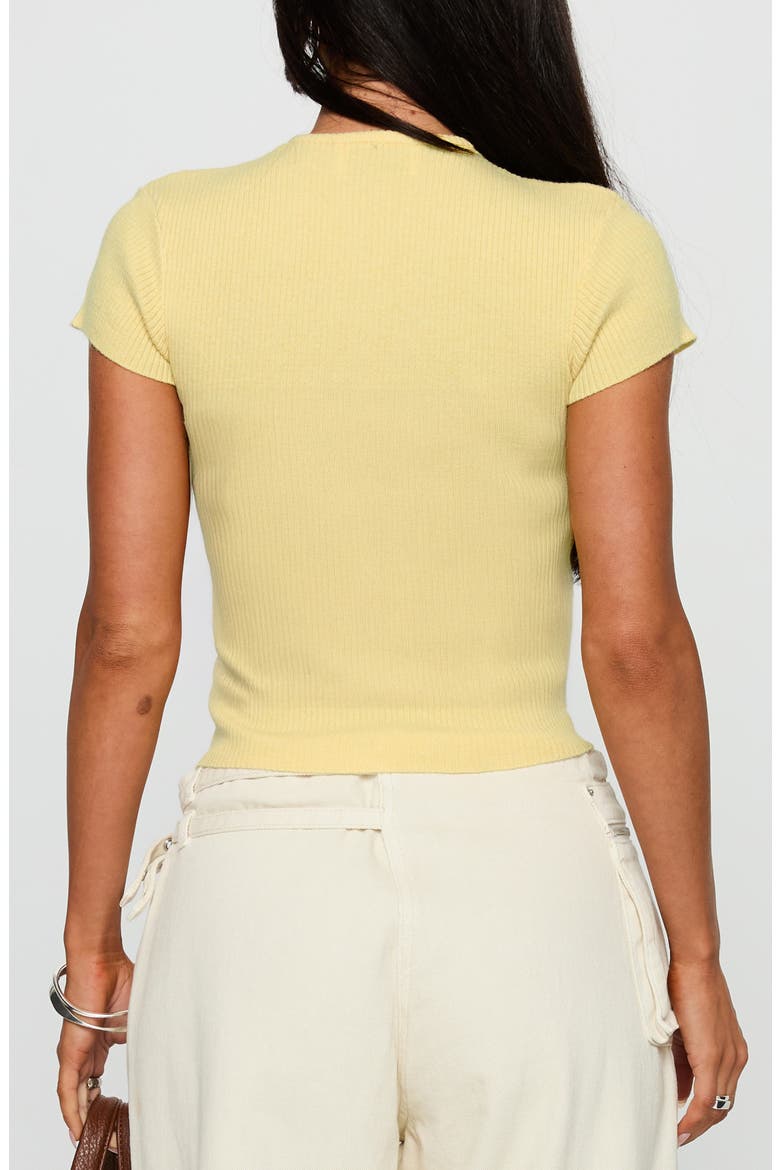 Suzu Lemon Rib Cardigan, Alternate, color, LEMON