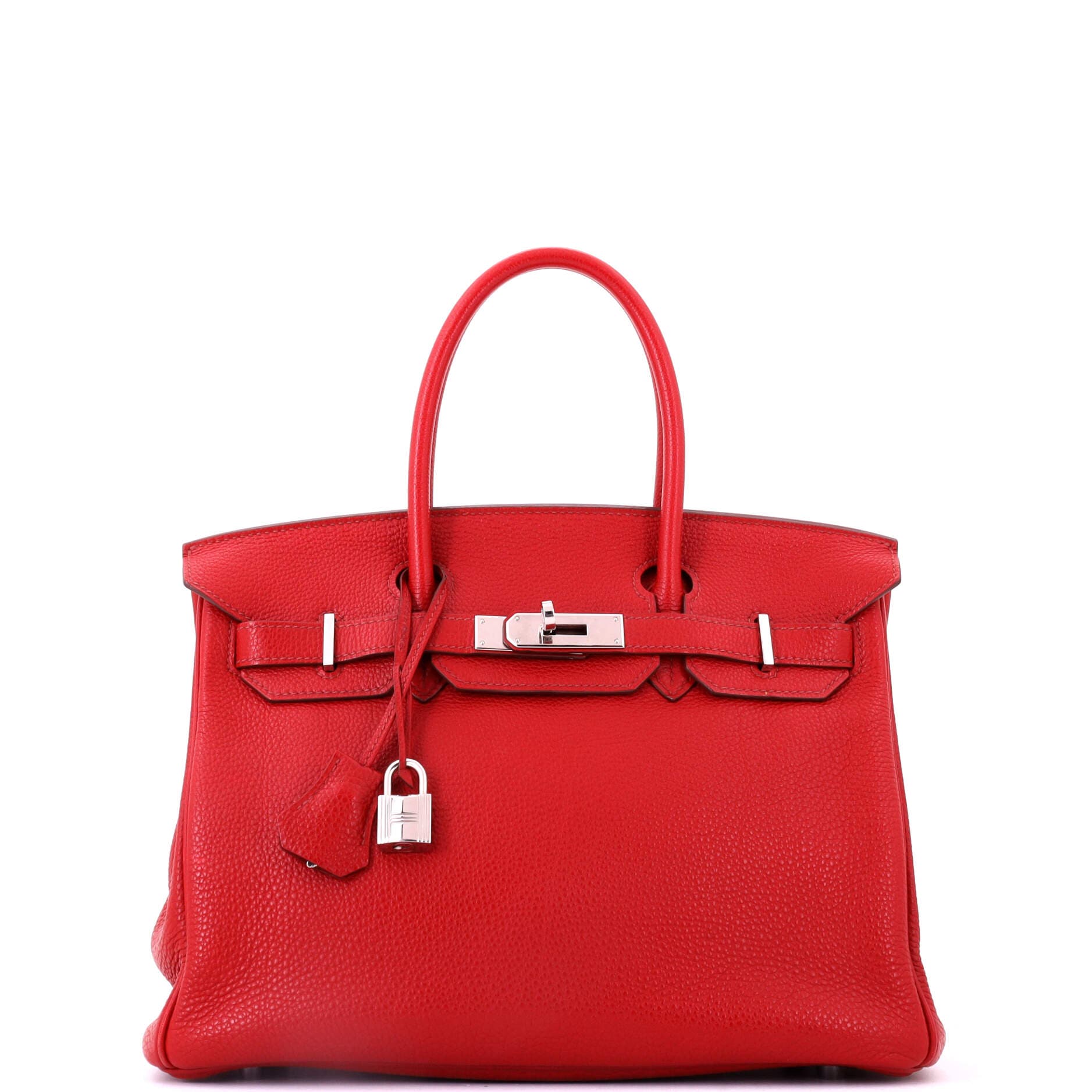 Pre-Owned Hermes Birkin Handbag Red Togo with Palladium Hardware 30, Main, color, Rouge Garance