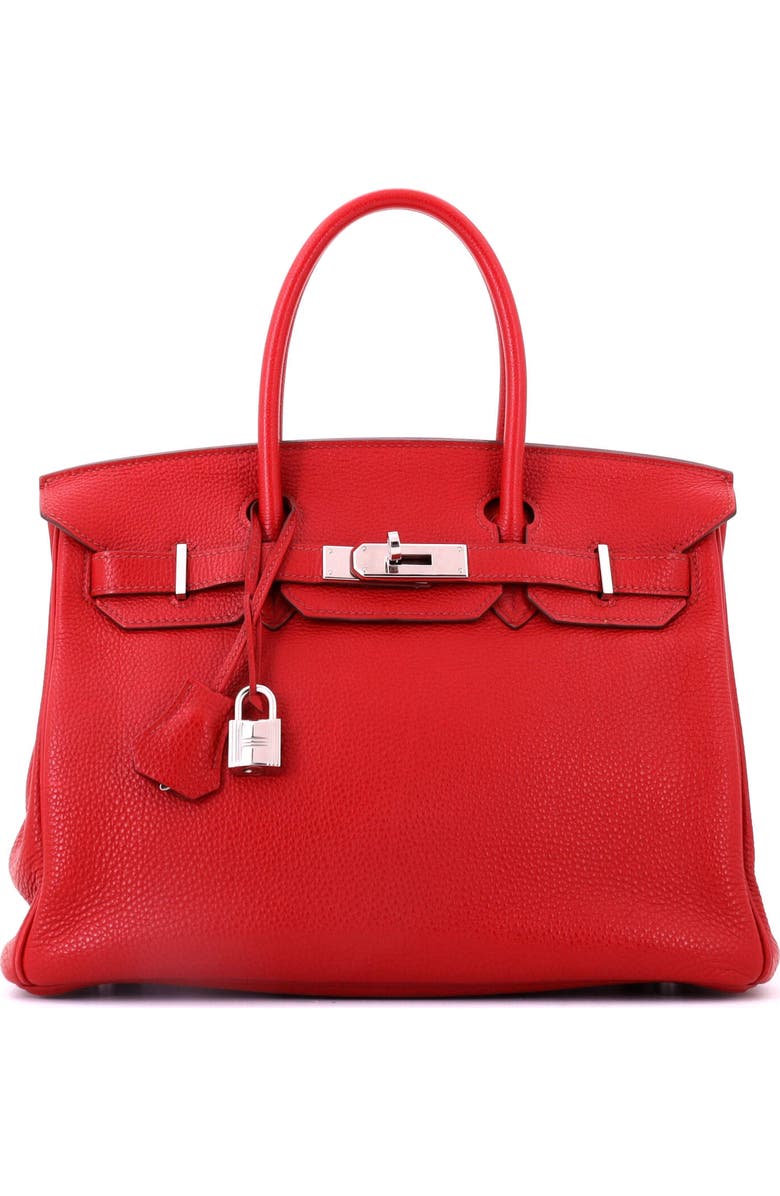 Pre-Owned Hermes Birkin Handbag Red Togo with Palladium Hardware 30, Main, color, Rouge Garance